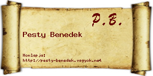 Pesty Benedek névjegykártya